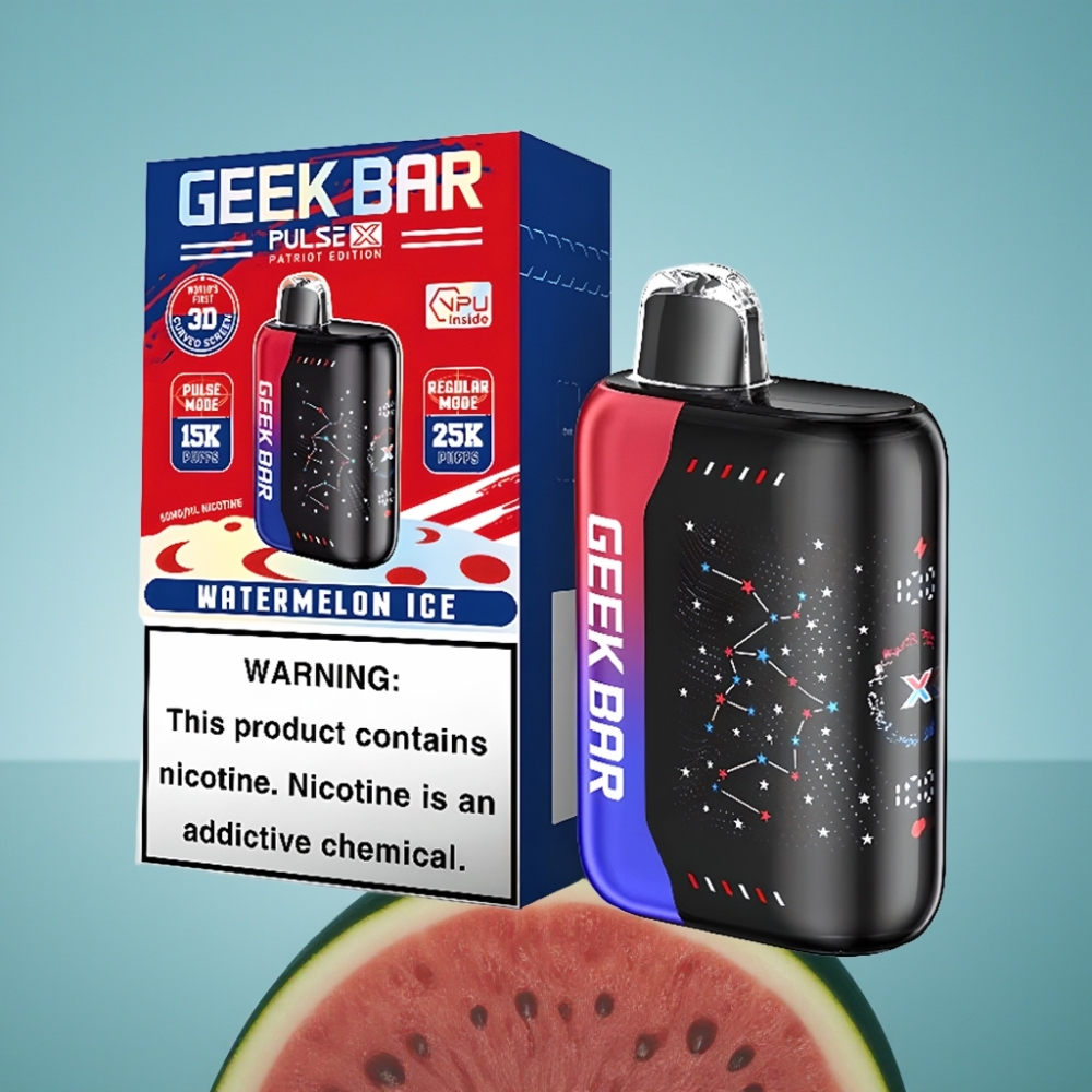 GEEK BAR Pulse X 25000パフ 18mL 0-5% ニコチン デュアルメッシュコイル パトリオットエディション