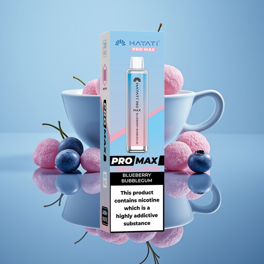 Hayati Pro Max 4000パフ ブルーベリー バブルガム 1400mAh 2mL