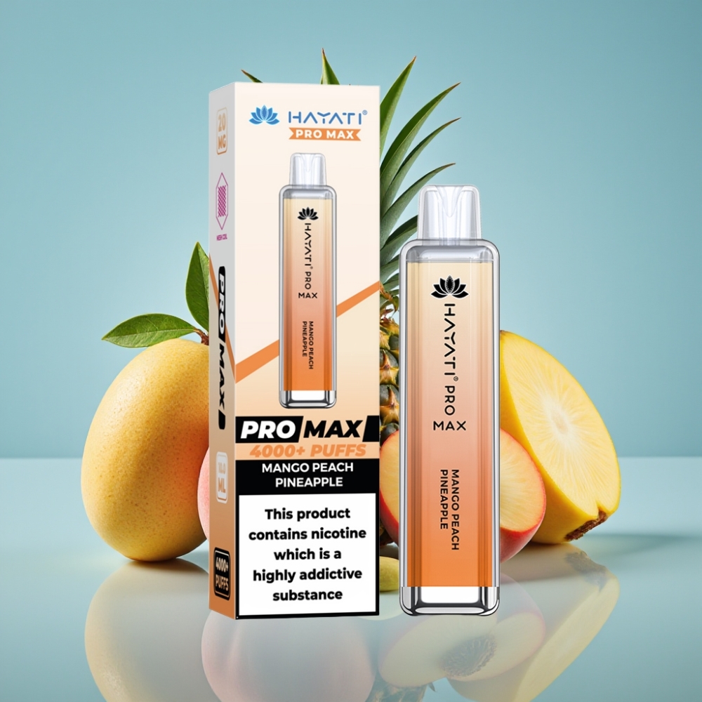 Hayati Pro Max 4000パフ マンゴーピーチパインアップル 1400mAh 2ml/10ml