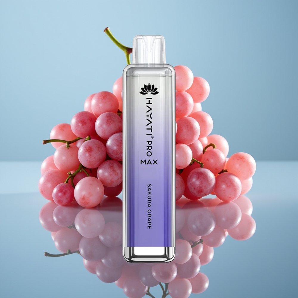 Hayati Pro Max 4000パフ リチャージャブル 1400mAh 2ml/10ml サクラグレープ