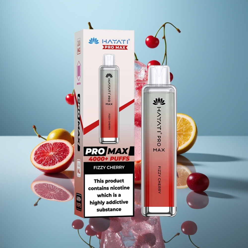 Hayati Pro Max 4000パフス・デュアル1.1オームメッシュコイル・フィジーチェリー