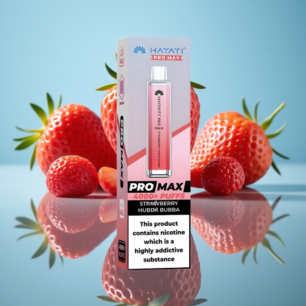 Hayati Pro Max 4000パフ 使い捨てベイプ ストロベリーハバババ 2%/5% 1400mAh