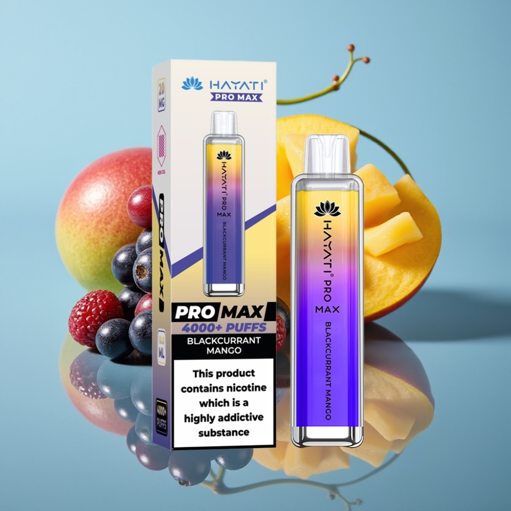 Hayati Pro Max 4000パフ ブラックカラントマンゴー 2ml/10ml 1400mAh