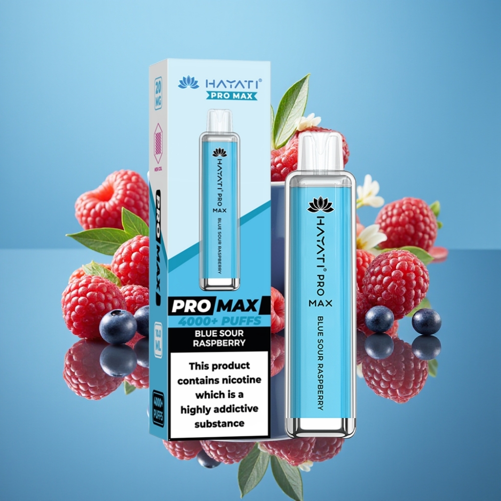 Hayati Pro Max 4000パフ ブルーサワーラズベリー 2ml/10ml 1400mAh