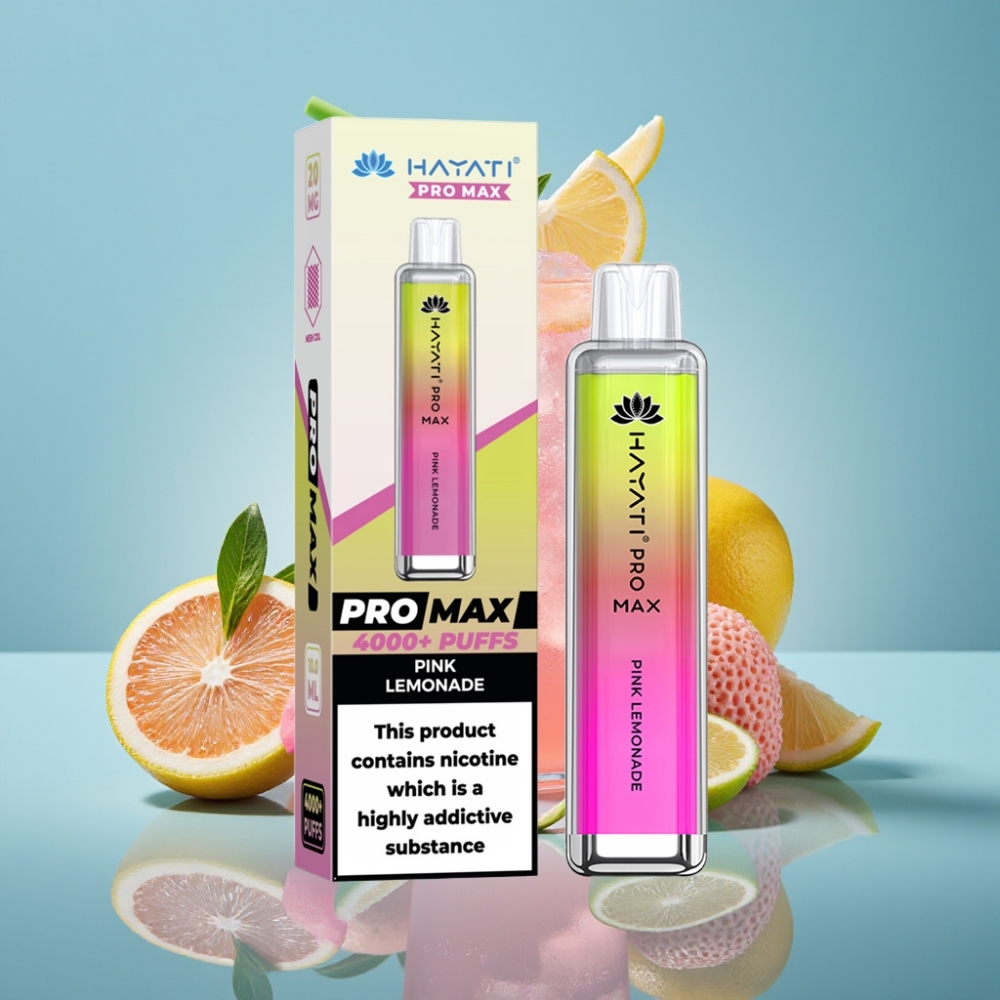 Hayati Pro Max 4000パフ ピンクレモネード 2ml/10ml 1400mAh