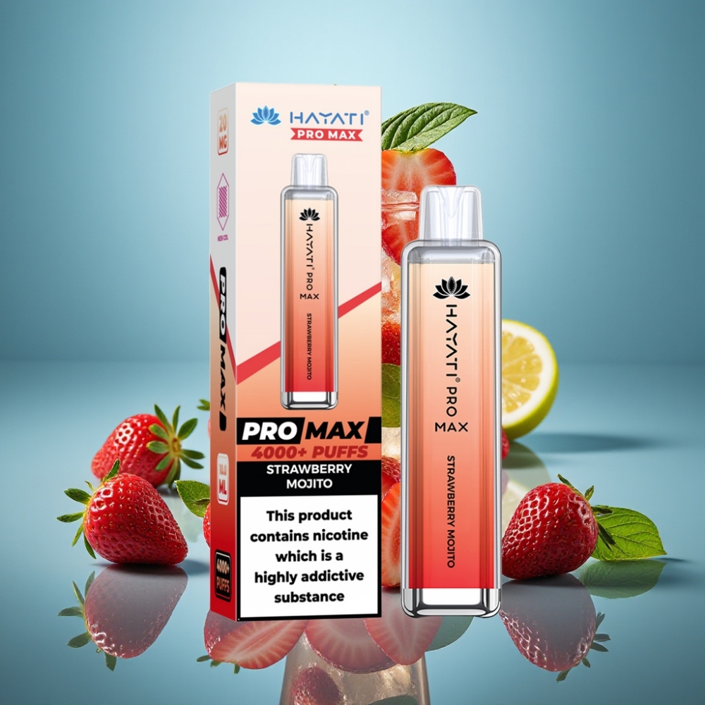 Hayati Pro Max 4000パフ ストロベリーモヒート 2ml/10ml 1400mAh