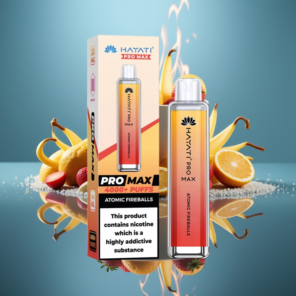 Hayati Pro Max 4000パフ リチャージ可能 2ml/10ml アトミックファイアーボール