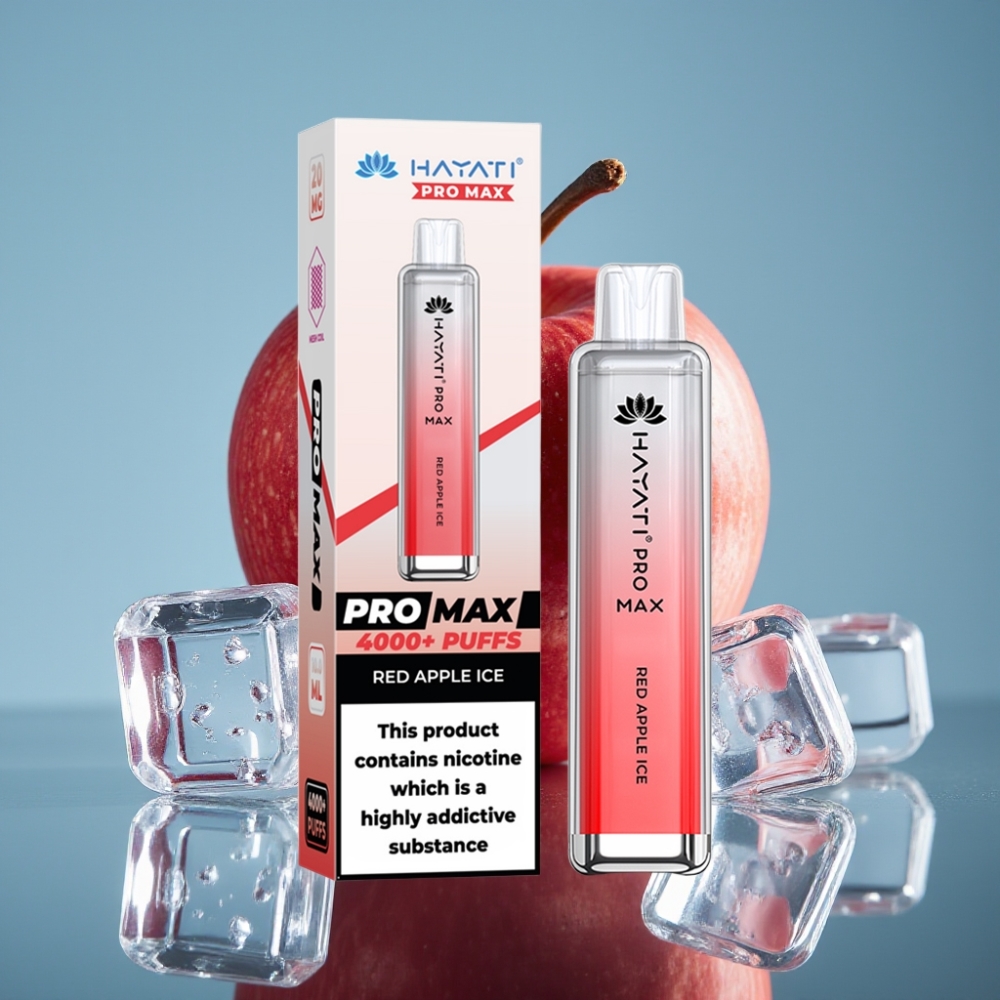 Hayati Pro Max 4000パフ 2mlタンク 1400mAh 赤りんごアイス