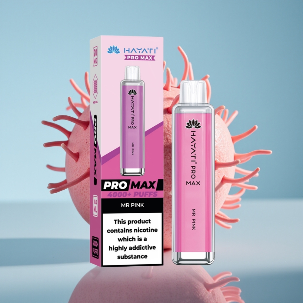 Hayati Pro Max 4000パフ Mrピンク 2%/5% 1400mAh リチャージャブル