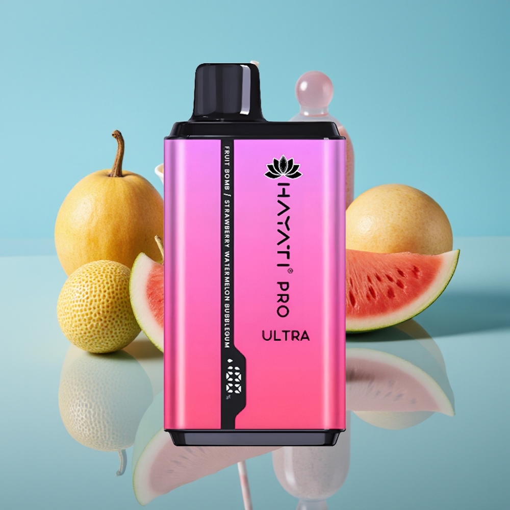 Hayati Pro Ultra 15000パフ フルーツボムストロベリーウォーターメロンバブルガム 850mAh 24ml 2%