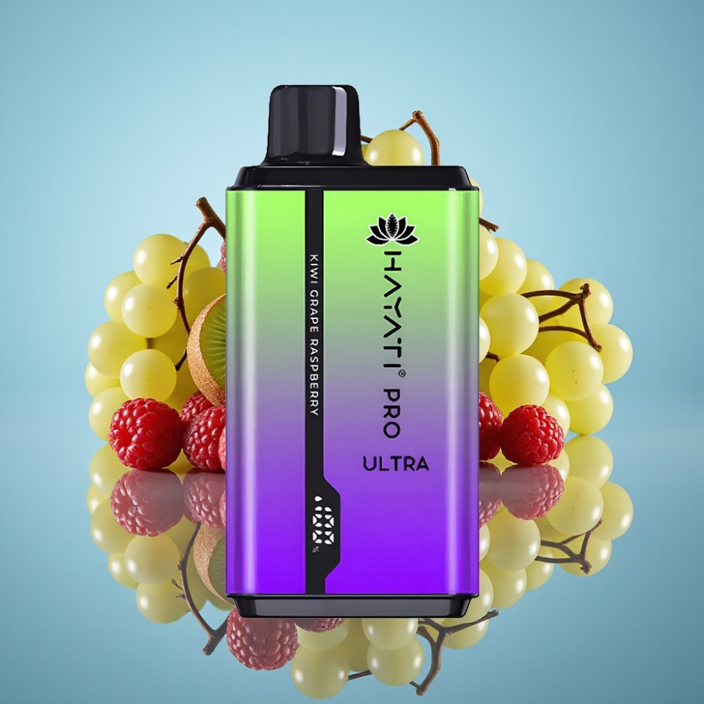 Hayati Pro Ultra 15000パフス キウイグレープラズベリー 850mAh 2×12ml 2% 49フレーバー