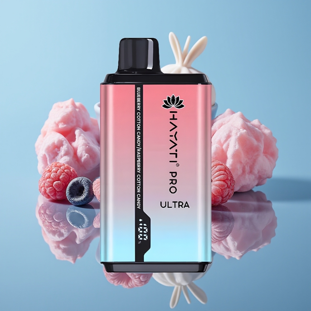 Hayati Pro Ultra 15000 パフ ブルーベリー綿あめラズベリー綿あめ 850mAh 2×12ml 2%