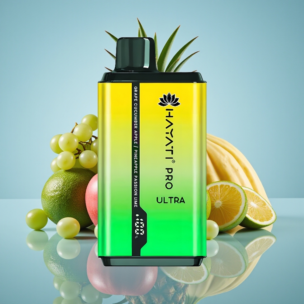 Hayati Pro Ultra 15000パフ グレープキュウリアップルパイナップルパッションリム 850mAh 2×12ml