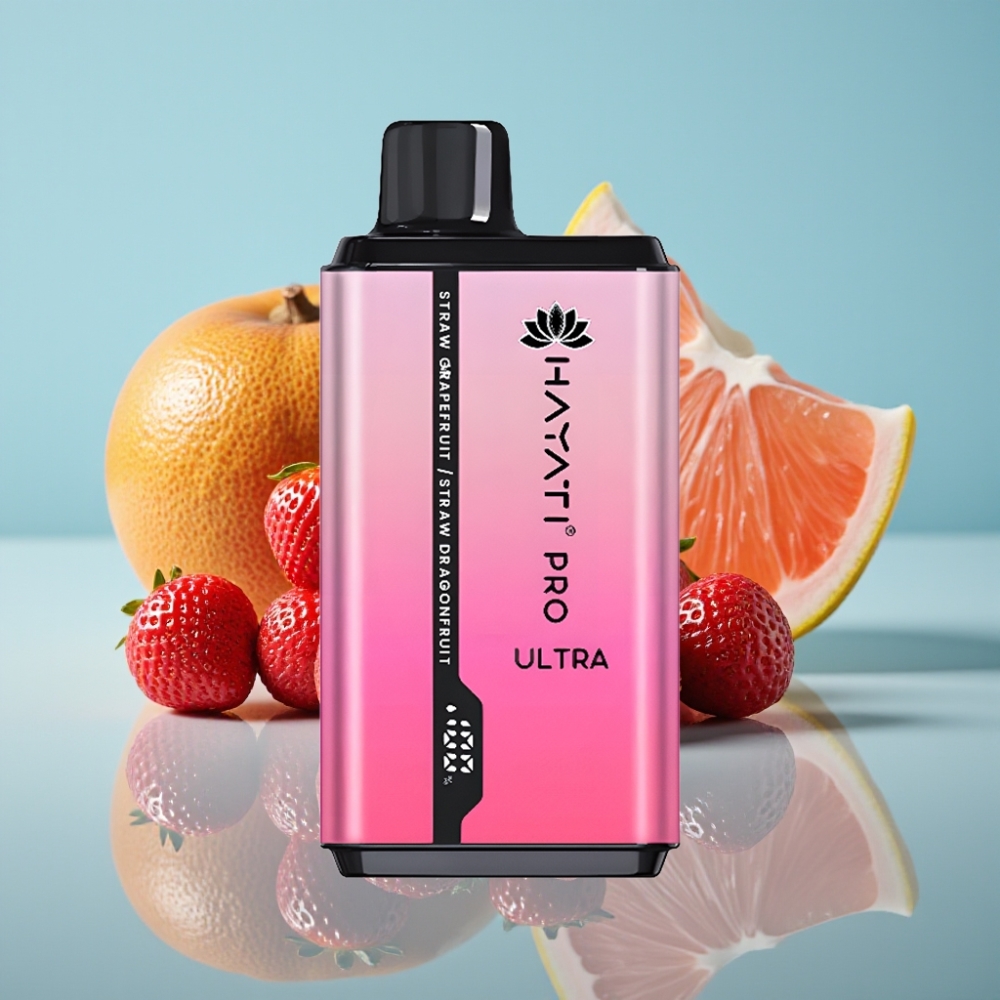 Hayati Pro Ultra 15000パフ ストロベリーグレープフルーツ＆ドラゴンフルーツ 850mAh 2×12ml