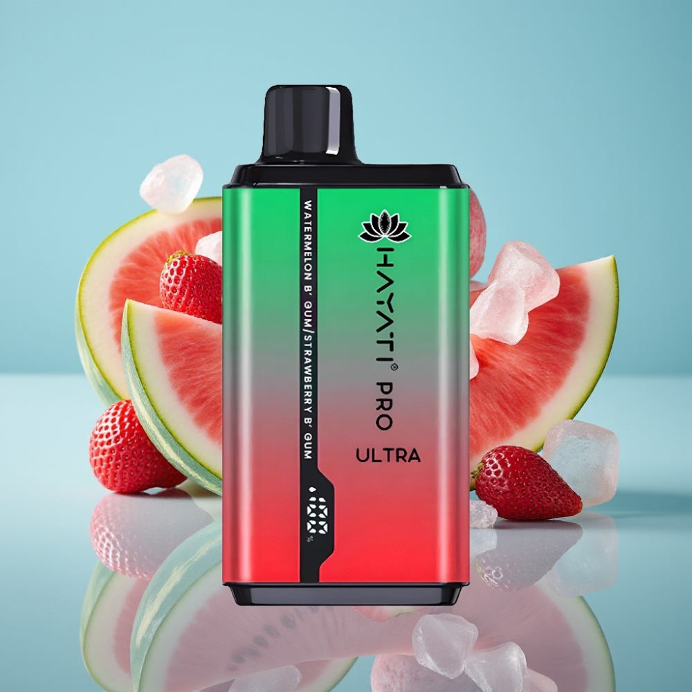 Hayati Pro Ultra 15000パフス スイカバブルガムストロベリーバブルガム 850mAh 2×12ml